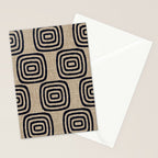 Mud Cloth Concentric Pattern 771 Black and Beige Stationery Card Gallery Image 2