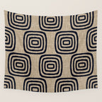 Mud Cloth Concentric Pattern 771 Black and Beige Wall Tapestry Gallery Image 4