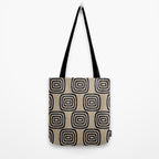 Mud Cloth Concentric Pattern 771 Black and Beige Tote Bag Gallery Image 2