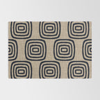 Mud Cloth Concentric Pattern 771 Black and Beige Rug Gallery Image 2