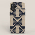 Mud Cloth Concentric Pattern 771 Black and Beige iPhone Case Gallery Image 1