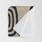 Mud Cloth Concentric Pattern 771 Black and Beige Throw Blanket Gallery Image 3