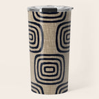 Mud Cloth Concentric Pattern 771 Black and Beige Travel Mug Gallery Image 1