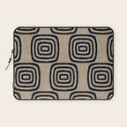 Mud Cloth Concentric Pattern 771 Black and Beige Laptop Sleeve Gallery Image 1