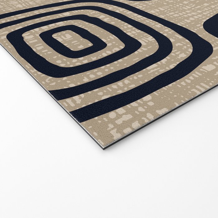 Mud Cloth Concentric Pattern 771 Black and Beige Welcome Mat Gallery Image 2