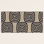 Mud Cloth Concentric Pattern 771 Black and Beige Desk Mat Gallery Image 3