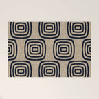 Mud Cloth Concentric Pattern 771 Black and Beige Welcome Mat Gallery Image 1