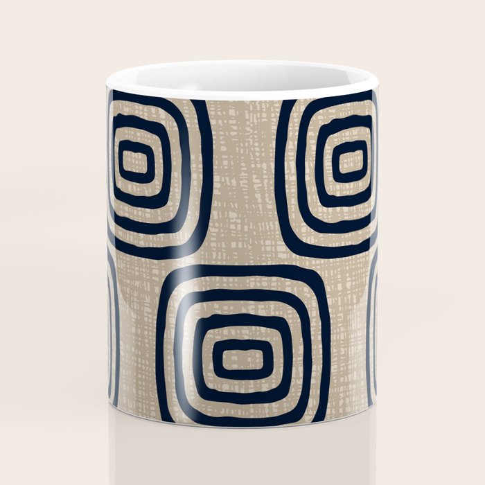 Mud Cloth Concentric Pattern 771 Black and Beige Coffee Mug Gallery Image 4