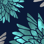 Floral Chrysanthemum Modern Navy Aqua Coffee Mug Gallery Image 2