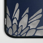 Floral Chrysanthemum Modern Navy Aqua Laptop Sleeve Gallery Image 3