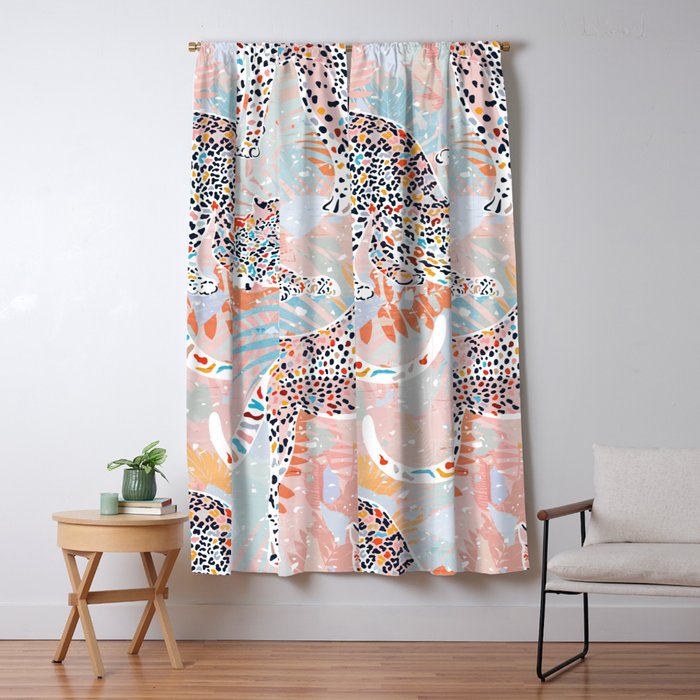 Colorful Wild Cats Window Curtain Gallery Image 5