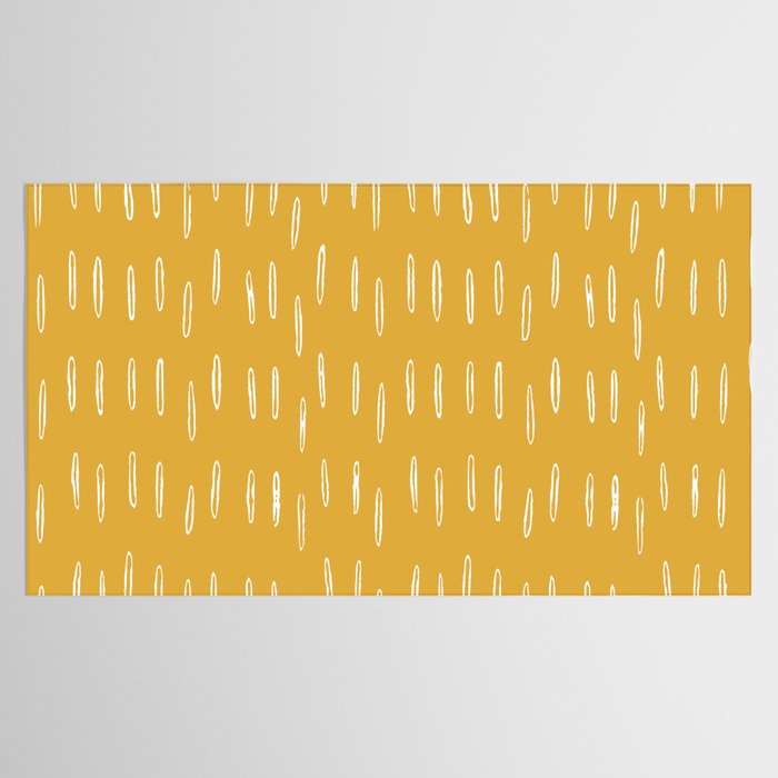 Raindrop Abstract Boho Pattern, Yellow Tablecloth Gallery Image 2
