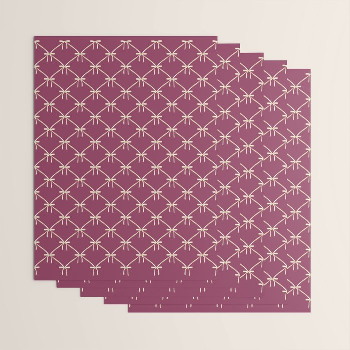Bows & Ribbons Pattern XXXIII Plum Purple Wrapping Paper Gallery Image 3