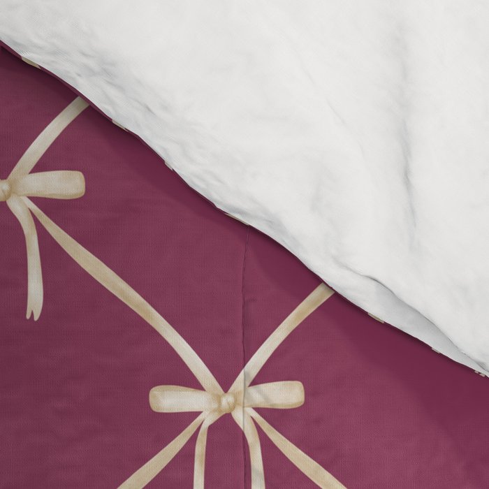 Bows & Ribbons Pattern XXXIII Plum Purple Comforter Gallery Image 4