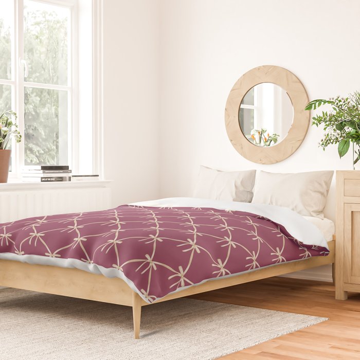 Bows & Ribbons Pattern XXXIII Plum Purple Duvet Cover Gallery Image 2