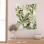 Toucans in Banana Plantation N Wall Tapestry Gallery Image 2