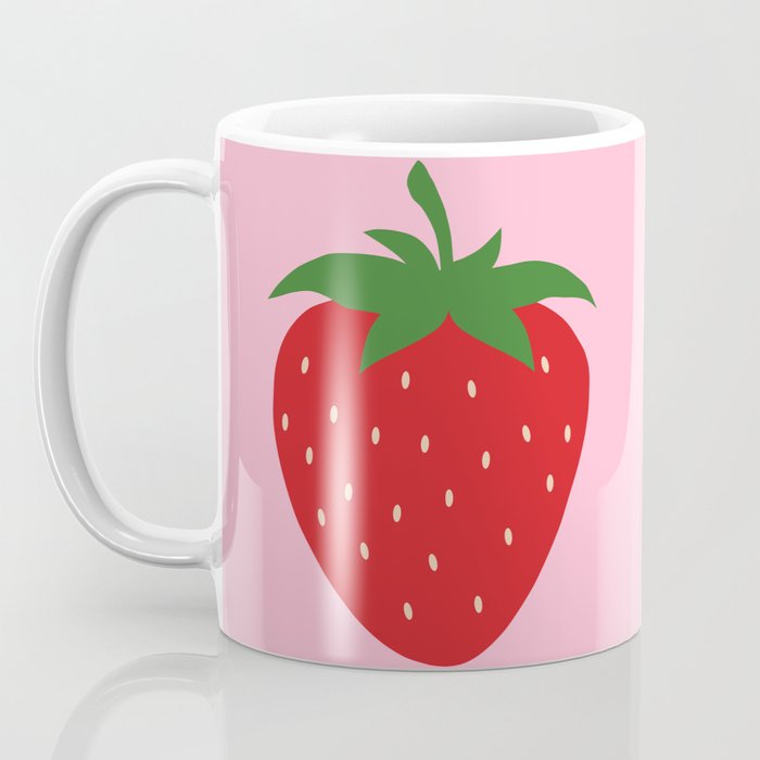 Fruit Market Print Pink Strawberry Print Fruit Art Modern Decor Food Art Abstract Coffee Mug Gallery Image 3