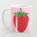 Fruit Market Print Pink Strawberry Print Fruit Art Modern Decor Food Art Abstract Coffee Mug Gallery Image 3