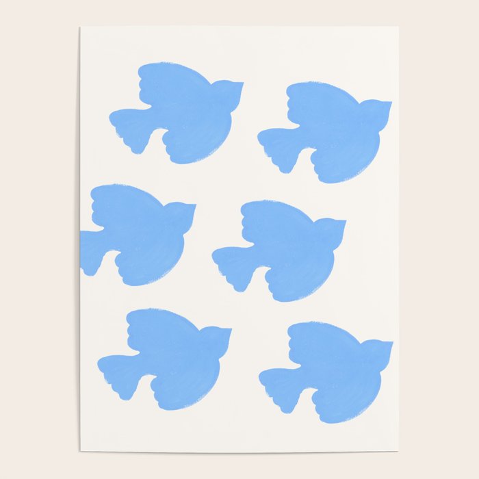 Blue Birds Flying - Painting Poster Gallery Image 4