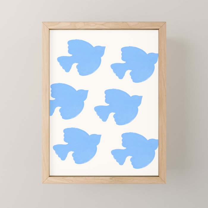 Blue Birds Flying - Painting Mini Art Print Gallery Image 1
