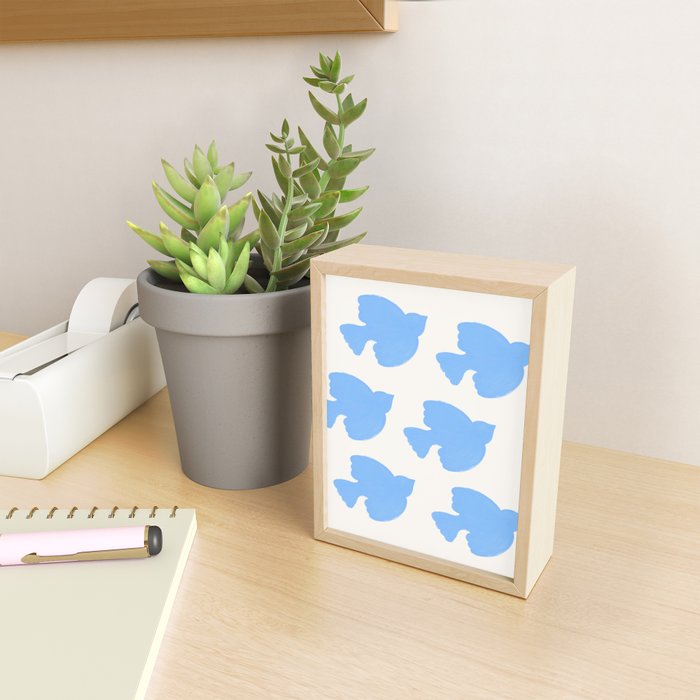 Blue Birds Flying - Painting Mini Art Print Gallery Image 2