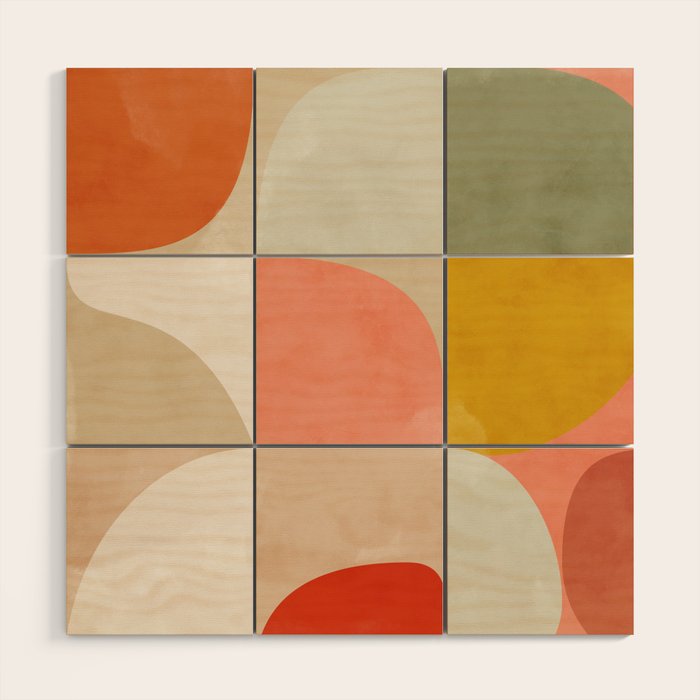 Shapes abstract pastel II Wood Wall Art Gallery Image 1