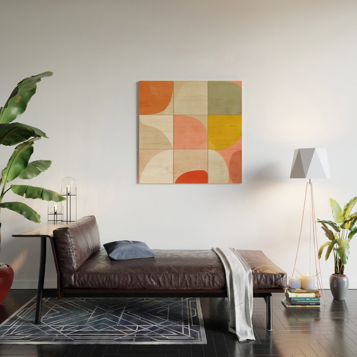 Shapes abstract pastel II Wood Wall Art Gallery Image 2