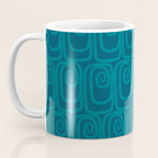 Mid Century Modern Twist 50s 60s Pattern in Moroccan Blue Tone Coffee Mug Gallery Image 3