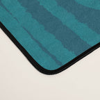 Mid Century Modern Twist 50s 60s Pattern in Moroccan Blue Tone Desk Mat Gallery Image 4
