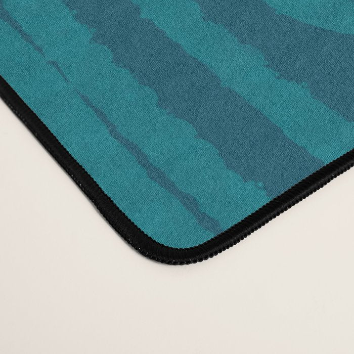 Mid Century Modern Twist 50s 60s Pattern in Moroccan Blue Tone Desk Mat Gallery Image 4