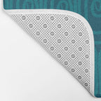 Mid Century Modern Twist 50s 60s Pattern in Moroccan Blue Tone Bath Mat Gallery Image 2
