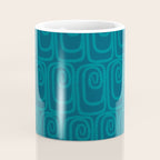 Mid Century Modern Twist 50s 60s Pattern in Moroccan Blue Tone Coffee Mug Gallery Image 4