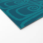 Mid Century Modern Twist 50s 60s Pattern in Moroccan Blue Tone Welcome Mat Gallery Image 2
