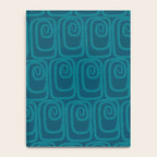 Mid Century Modern Twist 50s 60s Pattern in Moroccan Blue Tone Notebook Gallery Image 4