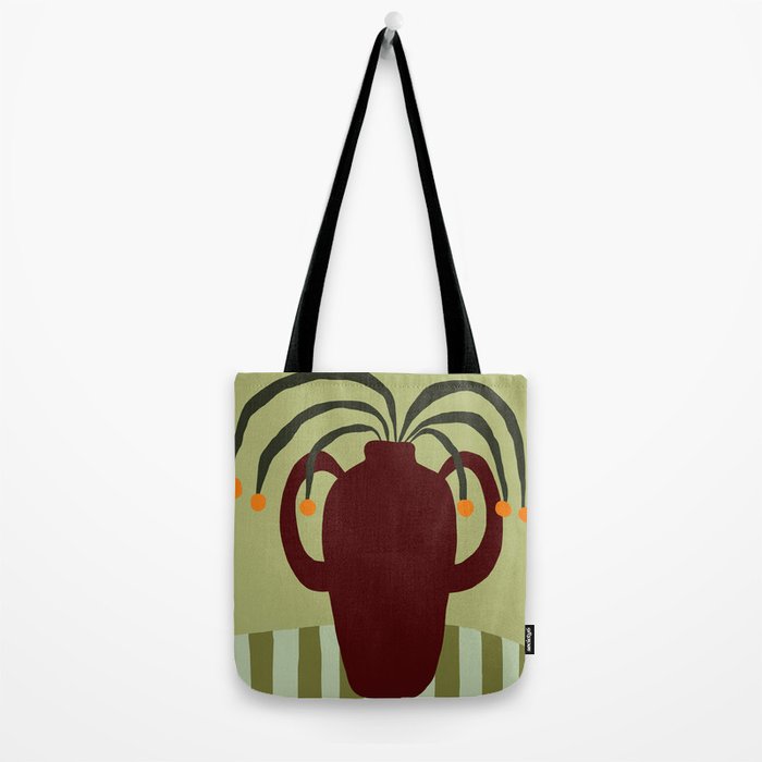 Summer Flower pottery with stripe Tote Bag Gallery Image 2