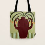 Summer Flower pottery with stripe Tote Bag Gallery Image 1