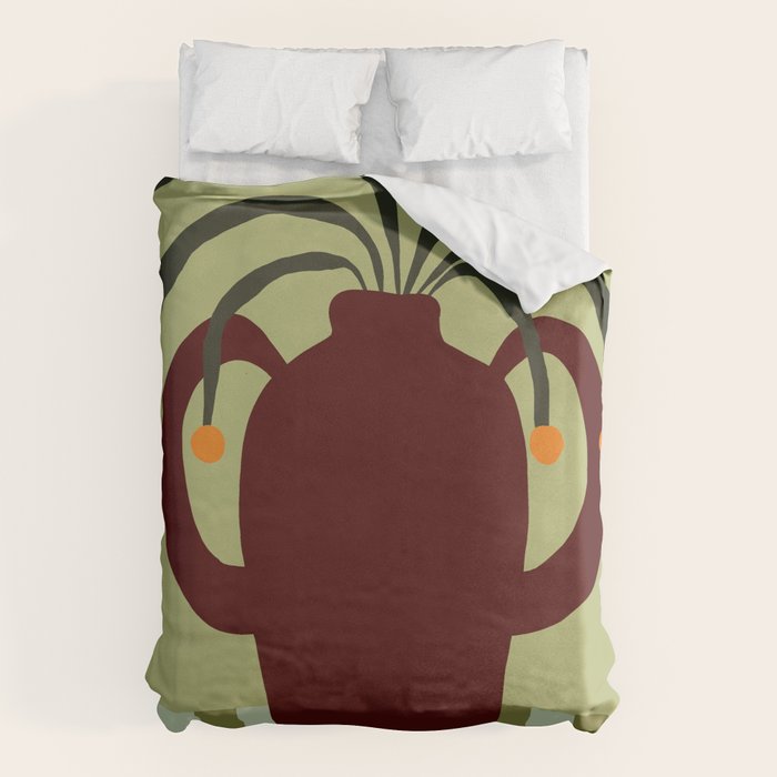 Summer Flower pottery with stripe Duvet Cover Gallery Image 6