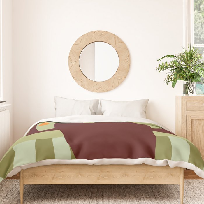 Summer Flower pottery with stripe Duvet Cover Gallery Image 3