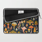 Mystic Mushrooms - Khaki & Green on Navy Laptop Sleeve Gallery Image 2