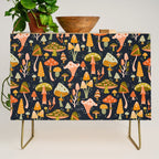 Mystic Mushrooms - Khaki & Green on Navy Credenza Gallery Image 1