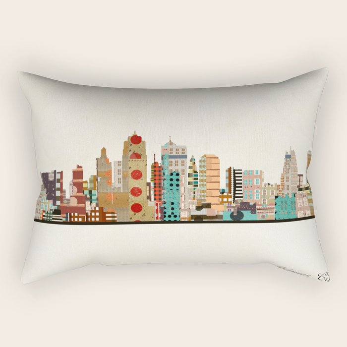 kansas city skyline Rectangular Pillow Gallery Image 1