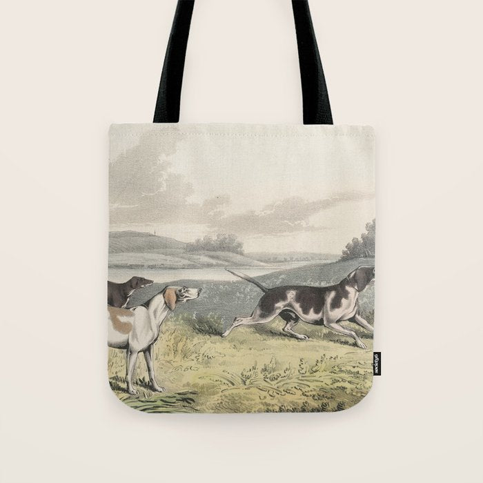 Vintage Illustration of Pointer Dogs (1846) Tote Bag Gallery Image 1