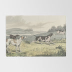 Vintage Illustration of Pointer Dogs (1846) Rug Gallery Image 2