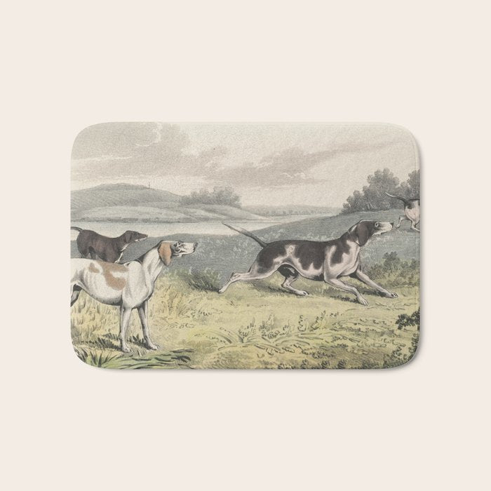 Vintage Illustration of Pointer Dogs (1846) Bath Mat Gallery Image 1