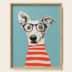 Portrait of a greyhound dog II Serving Tray Gallery Image 1