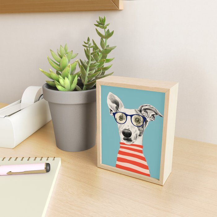 Portrait of a greyhound dog II Mini Art Print Gallery Image 2