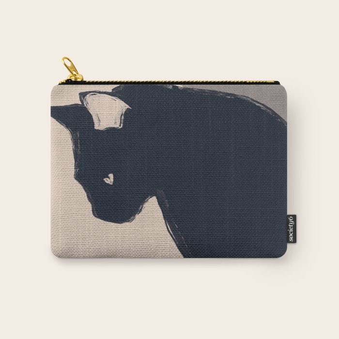 Minimal Abstract Art Black Cat Carry All Pouch Gallery Image 1