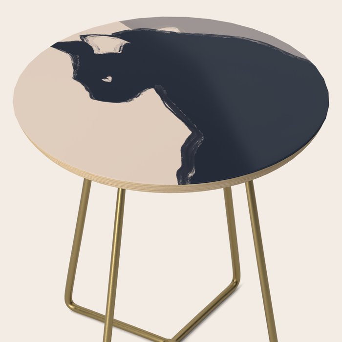 Minimal Abstract Art Black Cat Side Table Gallery Image 2