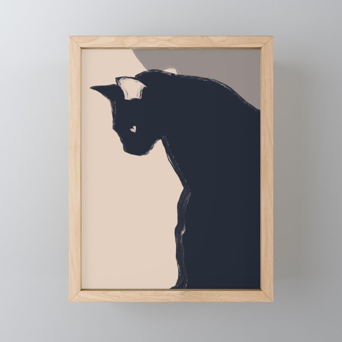 Minimal Abstract Art Black Cat Mini Art Print Gallery Image 1