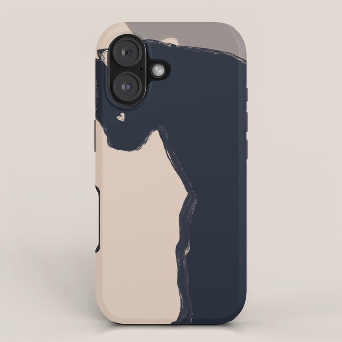 Minimal Abstract Art Black Cat iPhone Case Gallery Image 1